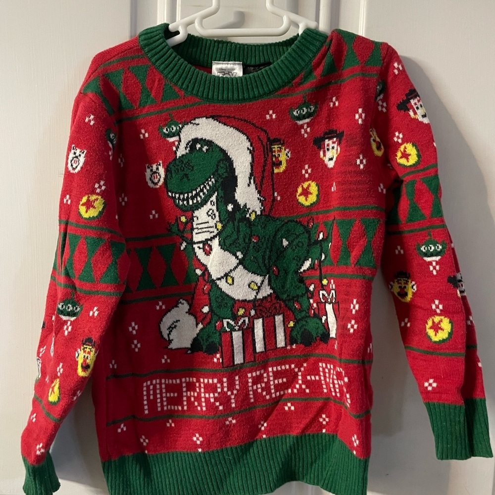 Festive Dinosaur Christmas Sweater
